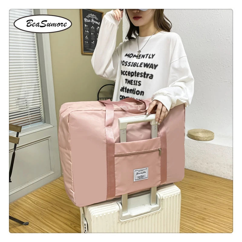 Travel Bag BWBW Large Capacity Students Move Rolling Luggage Folding Travel Bag Suitcase Wheels Trolley Carry on Trunk