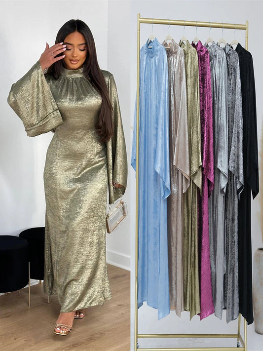 Shiny Satin Abaya Dubai Luxury 2024 Muslim Islam Abayas For Women Kaftan Dress Kebaya Caftan Marocain Femme Vestidos Musulmanes