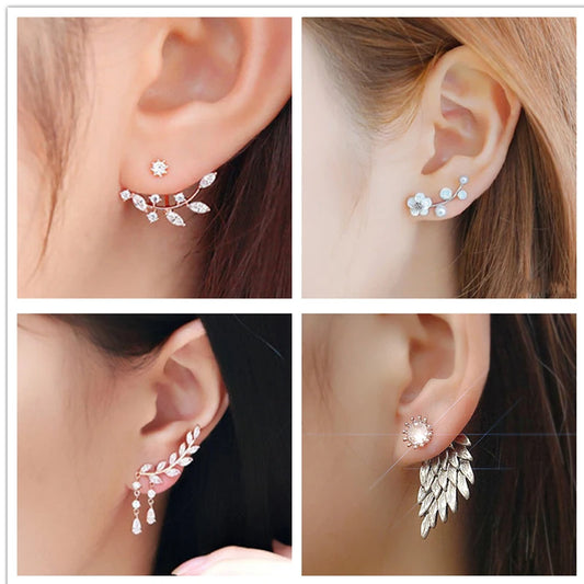 Earring  Luxury Crystal Flower Drop Dangle Earrings for Women Fashion Statement Wedding Ear Jewelry Accessory Pearl Party Wholesale