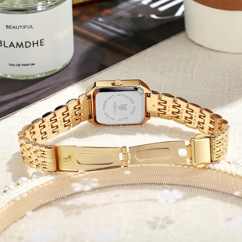 Women Watch Hot Brand Stainless Steel Strap Watch Women Luxury Gift Quartz Wristwatch Student Fashion Simple Square Quartz Watches