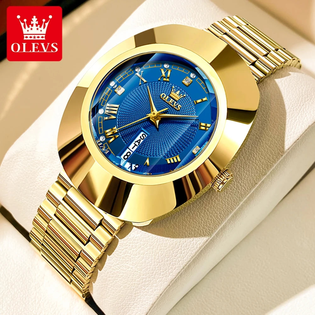 Women Watch OLEVS Golden Quartz Watch for Women Fashion Elegant Tungsten Steel Case Waterproof Wristwatches Luxury Original Ladies Watch New