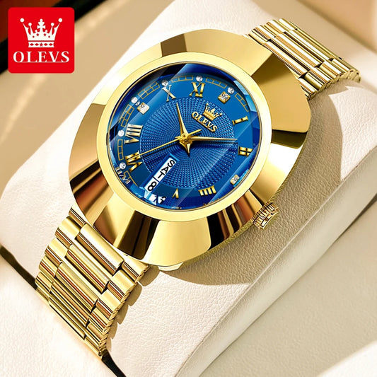 Women Watch OLEVS Golden Quartz Watch for Women Fashion Elegant Tungsten Steel Case Waterproof Wristwatches Luxury Original Ladies Watch New