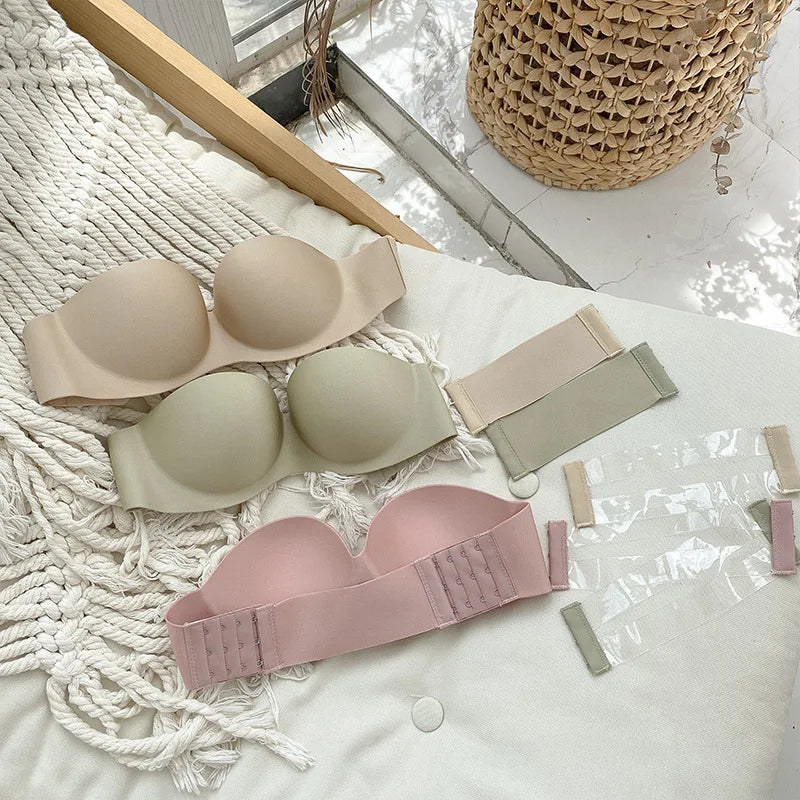 bras
Sexy Strapless Padded Bra Women Invisible Push Up Bras Underwear Women Seamless Bralette Sexy Lingerie Active Bras Without Strap