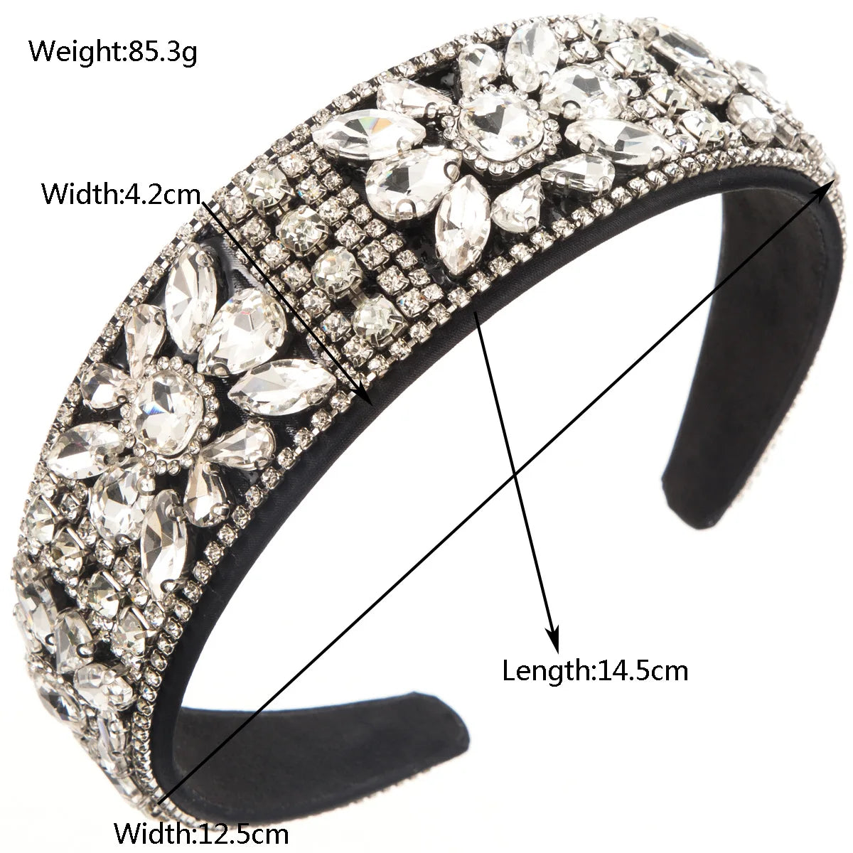 Elegant Look Baroque Full Diamond Shining Luxury Headbands Fashion Hair Accessories Women's Trendy Party Hairband Hair Band Girl Headwear New