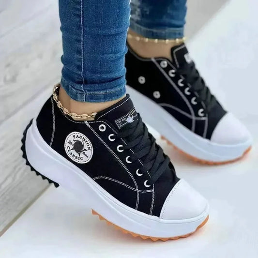 canvas shoes  Sneakers Fashion Platform Women Casual shoes High Quality Lace-Up Feamle Tennis Shoes 35-43