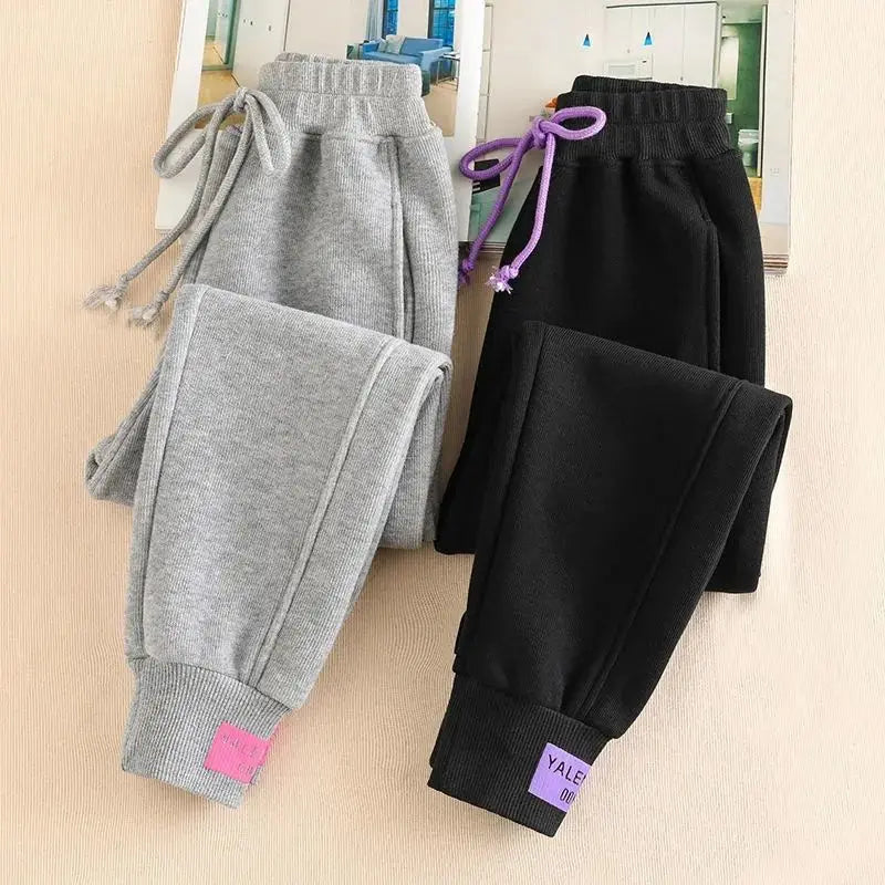 Pants New Gray women Sweatpants Autumn Winter  Baggy Streetwear Oversize Sports Pants Black winter thick Joggers Streetwear Trousers