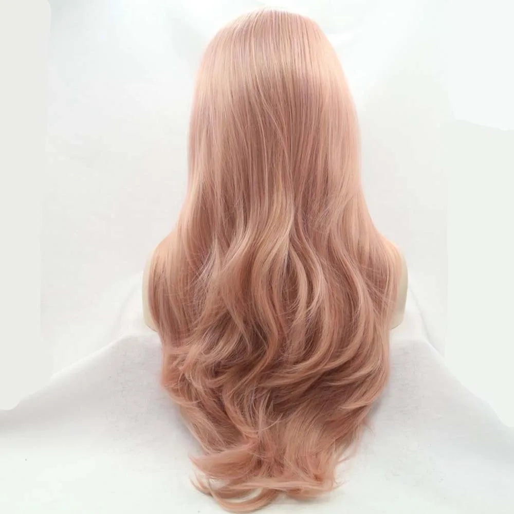 Hair Extensions and Wigs
Sylvia Wig Synthetic T Lace Front Wigs Peach Pink Wig Long Wavy Wig Heat Resistant Fiber Long Wavy Wigs