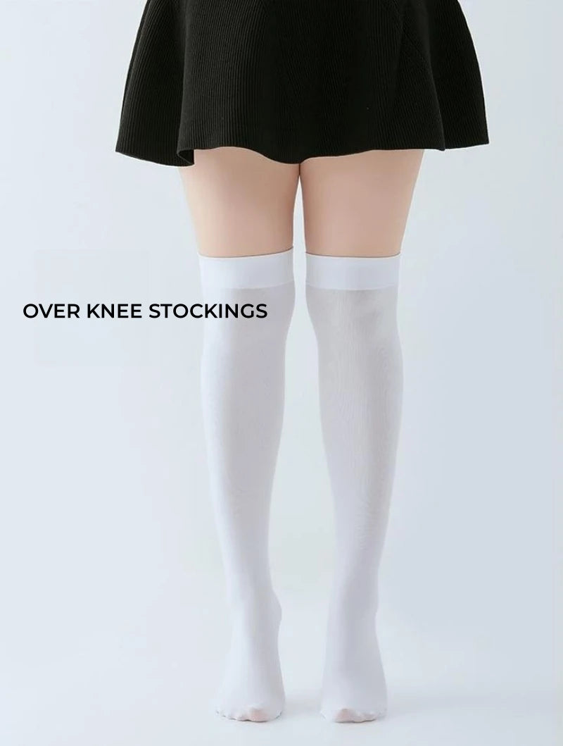 Stockings 
DOIAESKV Plus Size Women Stockings Over Knee Socks Thigh High Socks Large Size Female Stockings Long Socks Women's Stockings