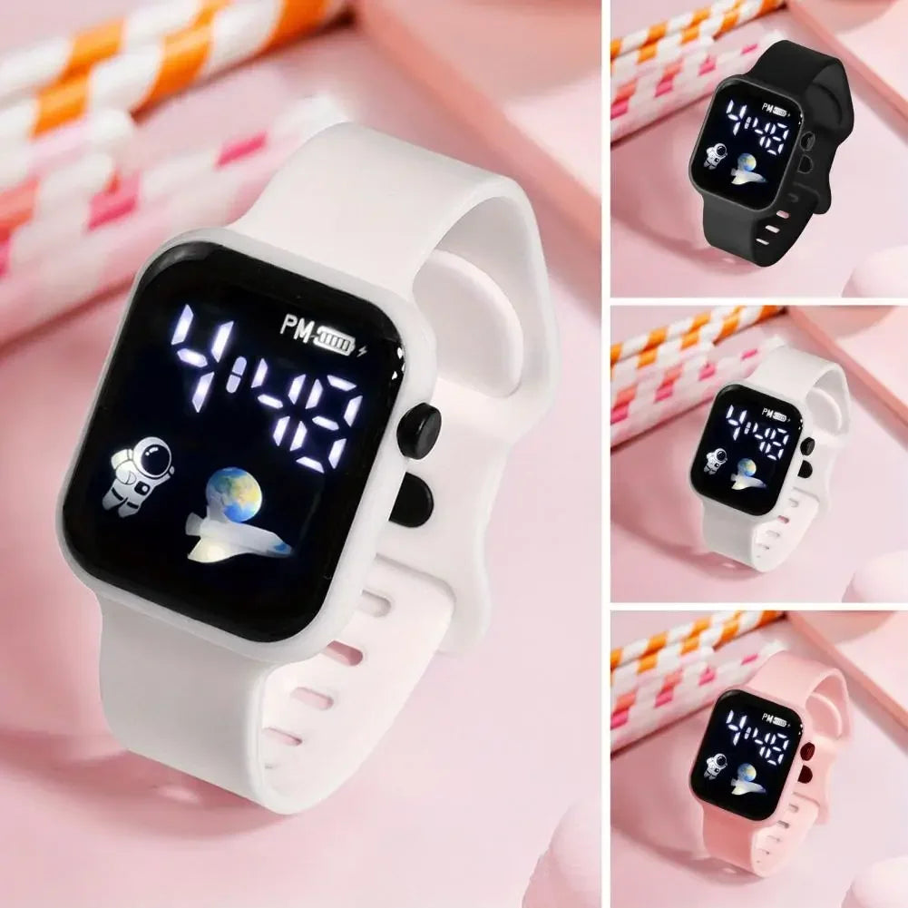 Women Watch Led Children's Watch Sport Digital Watches Spaceman Silicone Strap Waterproof Electronic Wristwatch for Boys Girls Gift 손목시계