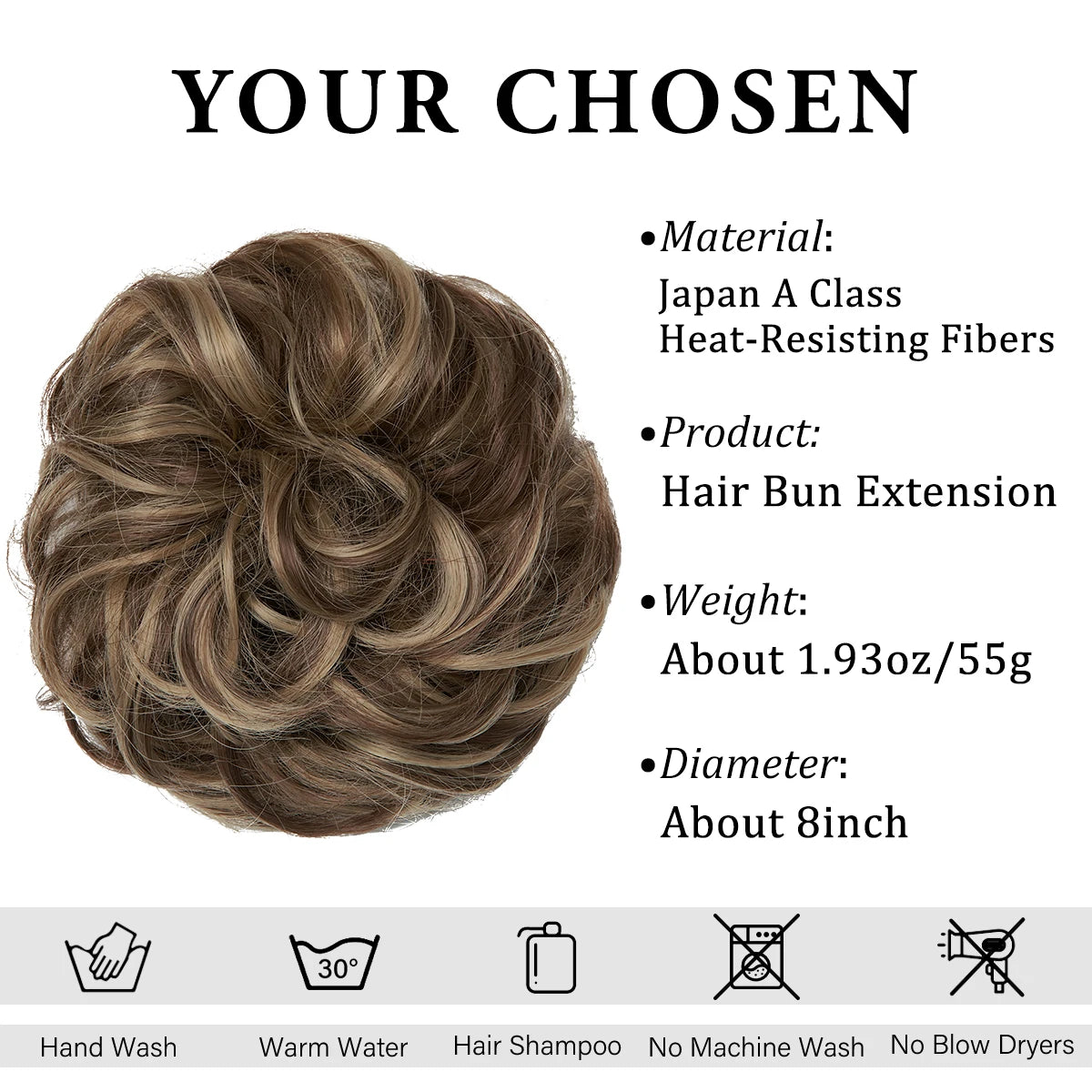 Hair Extensions and Wigs
Synthetic Messy hair piece Daily Use Chignon Scrunchies Fake Elastic Hairpiece Blonde Brown Donut Bun For Women H9