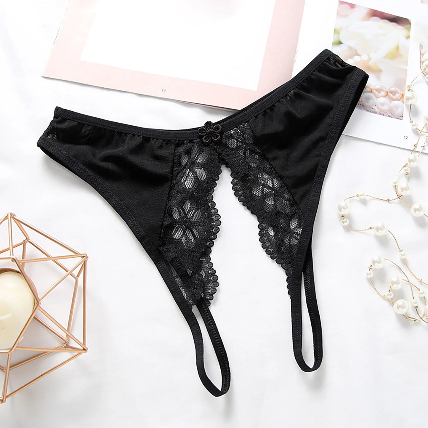 Panties
Lace Sexy Women'S Panties Plus Size Open File Thong Mesh Rear Open File Lace Edge Low Waist Panties Woman Woman