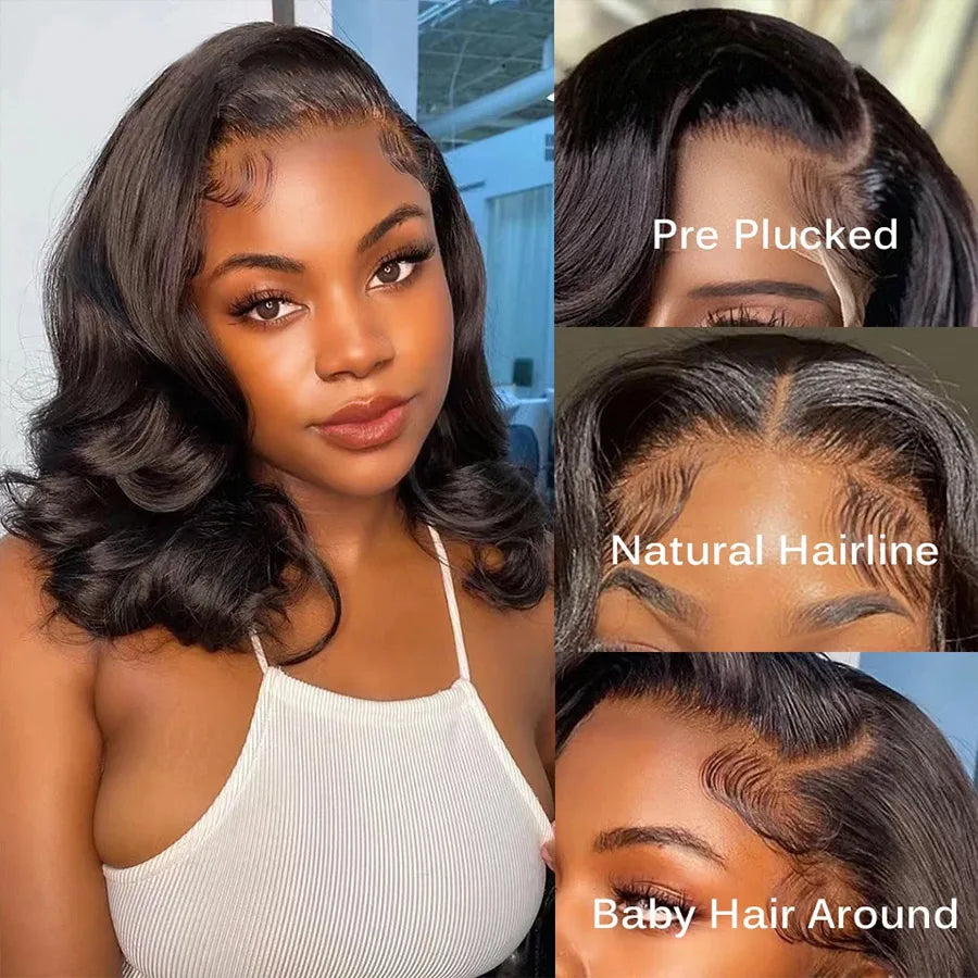 Hair Extensions and Wigs
13x4 Lace Front Wig Transparent Lace Front Wig Body Wave Brazilian Baremi Virgin 5x5 4x4 Lace Closure Preplucked Bob Wig