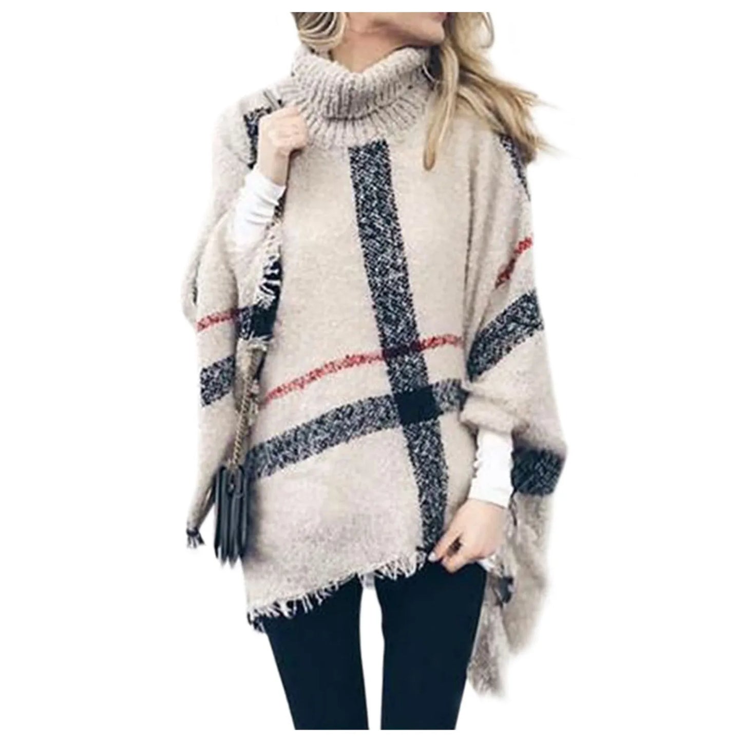 Plus Size Women Asymmetrical Tassel Pullover Jumper Casual  Sleeve Shawl Coat Women's coat Plus Size coats plus size women clothing