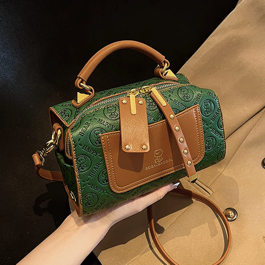 Handbags BeiBaoBao Boston shape women's bag 2023 embossing handbag for women classic lady shoulder bag female crossbody messenger bag