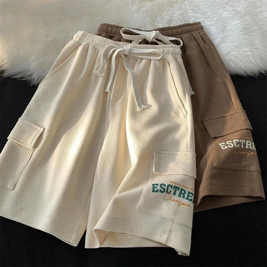 Shorts Women Summer Streetwear Wide Leg Straight Shorts Bf Loose Casual Drawstring Five-Point Sports Short Pants