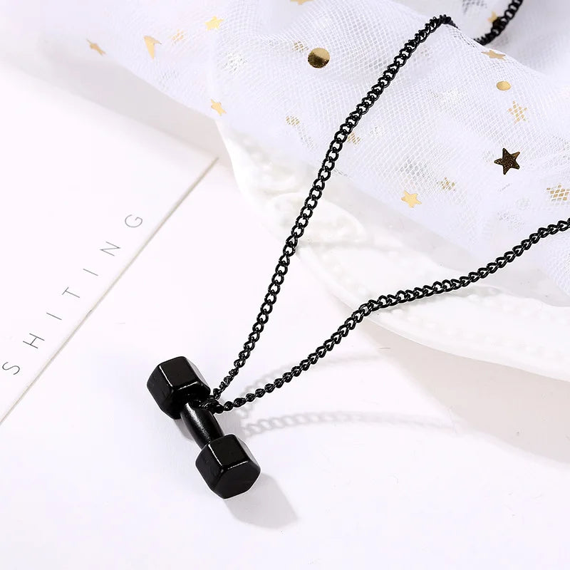 Necklaces Women New INS Style Dumbbell Geometry Pendant Choker Necklace Chain For Women And Men Fashion Punk Party Jewelry Gifts