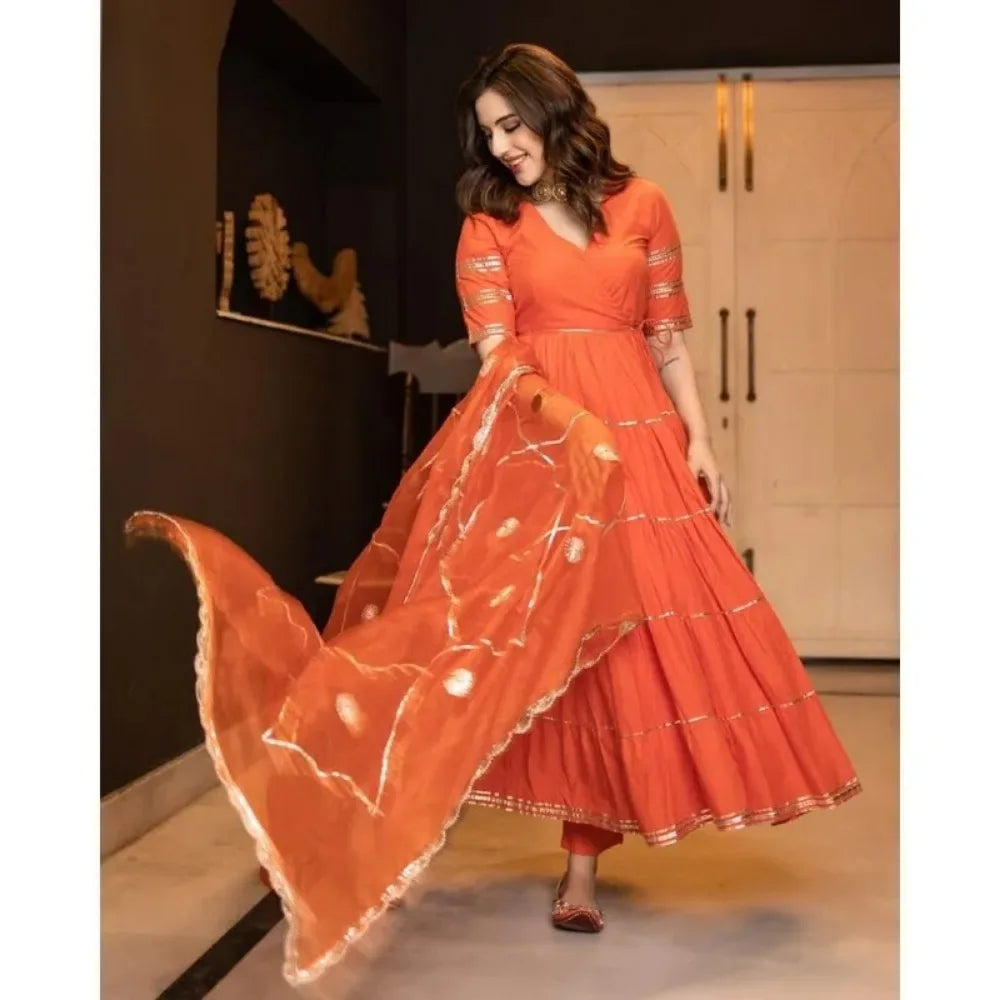 India and Pakistan Clothing 
Lace Orange Women Kurti Pant with Dupatta Set World Apparel India Pakistan Clothing Indian Clothing  Sarees for Women in India