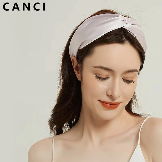 Elegant Look 100% Pure Mulberry Silk Headband Luxury Silk Elastics Twisted Turban Head Wrap Bandana Bohimian for Women Hair Accessories