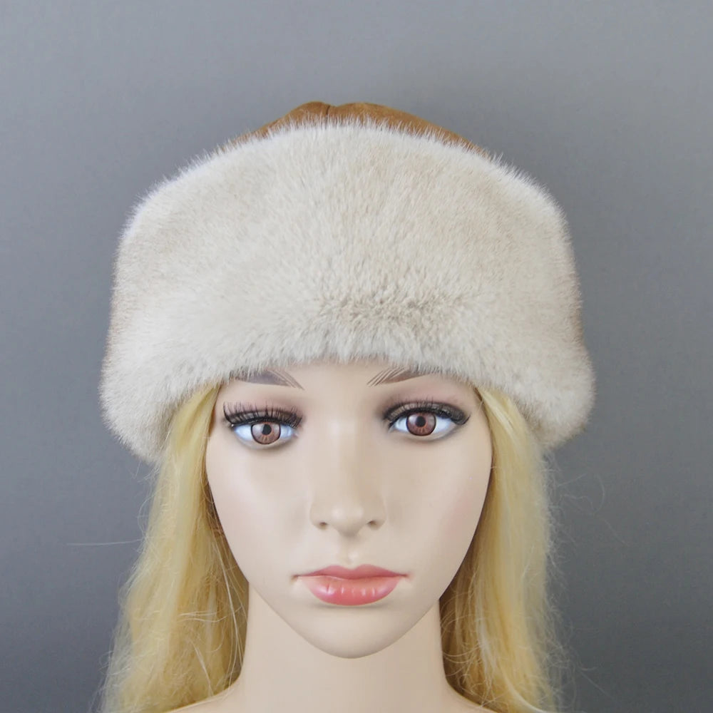 Hat False Fur Fashionable Brand Caps False Mink Fur Hats For Women Warm Russian Winter Hat Luxurious False Mink Fur Cap