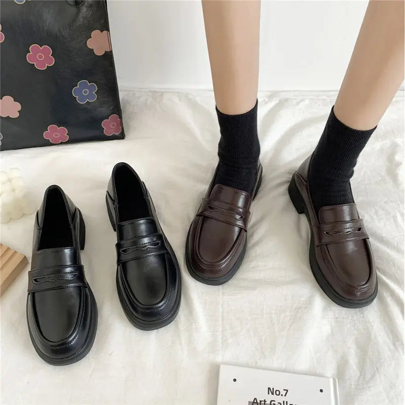 loafers Shoes  Mary Jane Shoes Oxfords loafers women Girls Japanese School Jk Uniform Lolita Shoes College Gothic shoes