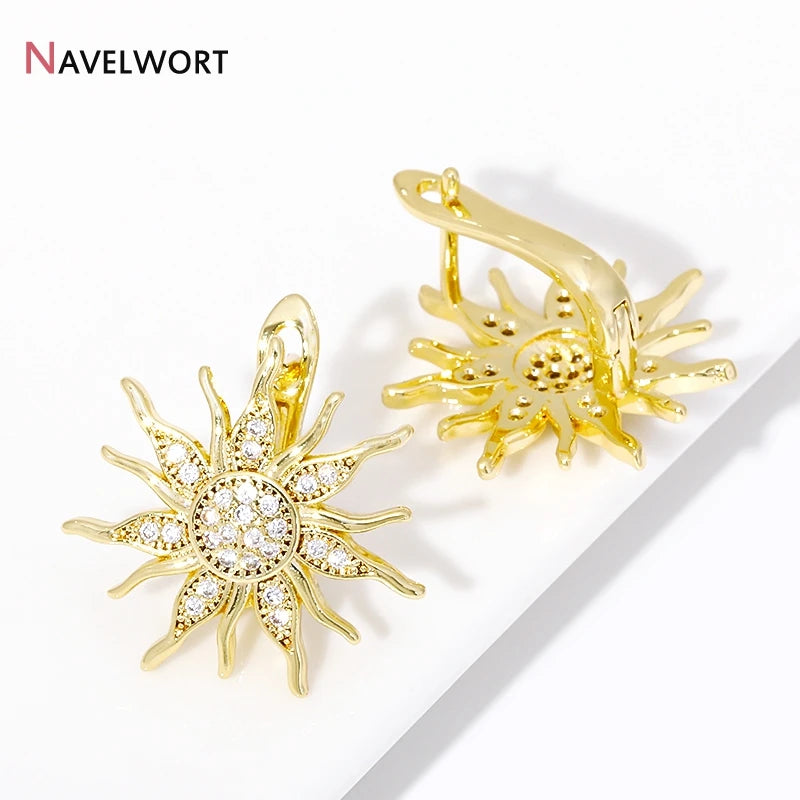 Earring  1/2Pairs Gold Color Wing Earring Clasps Sun Earring For Women Party Gifts,Fashion Luxury Earring For Women Wedding Party Gifts