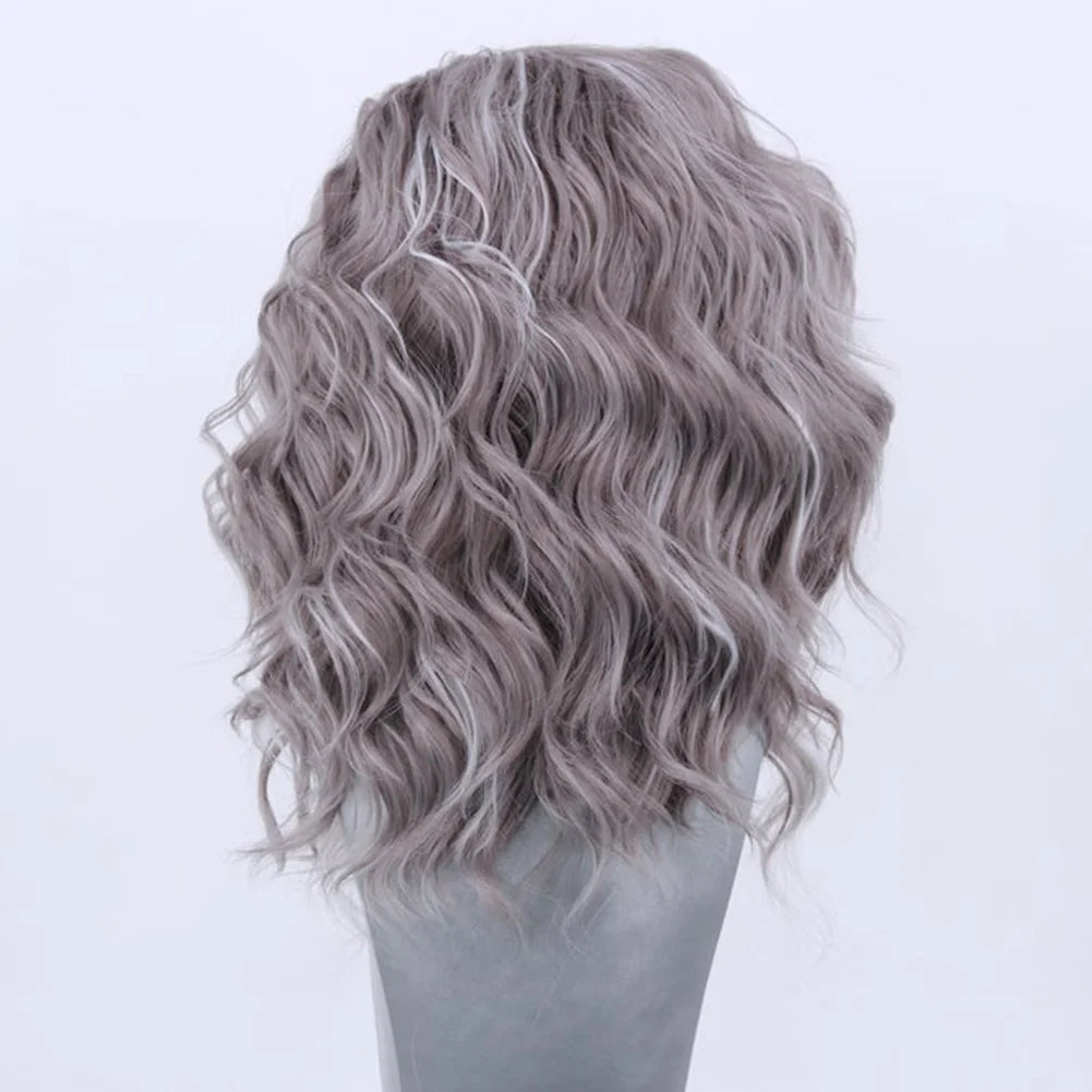 Hair Extensions and Wigs
AIMEYA Synthetic Lace Front Wig Highlight Grey Lace Wigs for Black Women Side Part Cosplay Wigs Short Wave Wig Natural Hairline