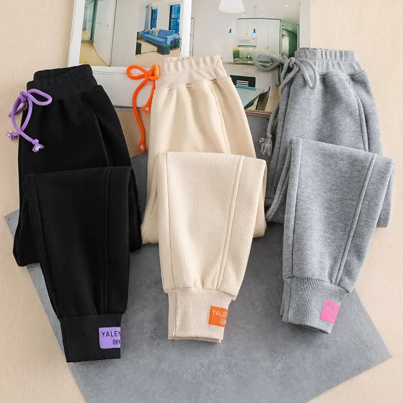 Pants New Gray women Sweatpants Autumn Winter  Baggy Streetwear Oversize Sports Pants Black winter thick Joggers Streetwear Trousers