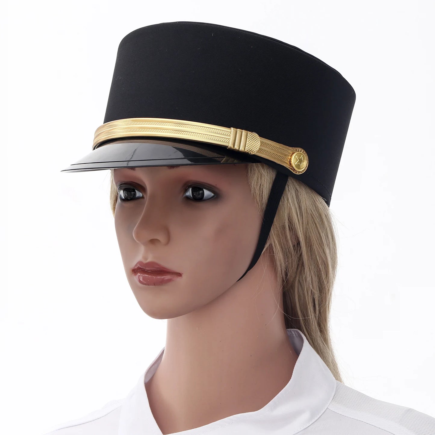 Hat Luxury Women Men Military Caps Anime Cosplay Top Hat Flat Female Autumn Hotel Waiter Hat Captain Caps for Stage Performance