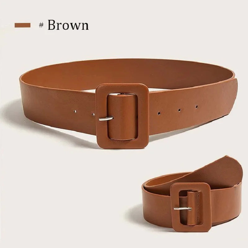 Belts for Women's Dress Simple Women's Wide Belt PU Leather Belt Fashion Luxury Designer Brand Belt Female Black PinkStrap DT167