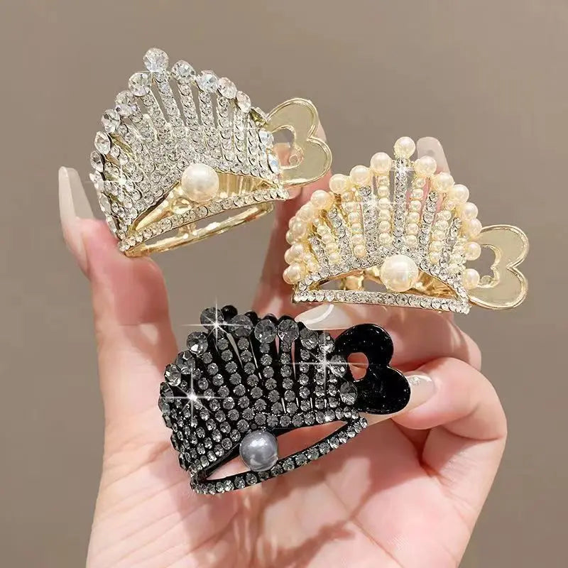 Elegant Look Fashion Zircon Pearl Metal Hair Claw High Ponytail Holder for Women Girls 2022 New Trendy Korea Luxury Hair Clip Accessories