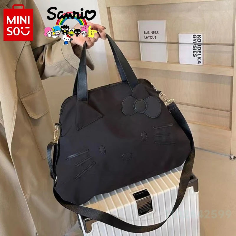 Travel Bag Miniso Hello Kitty New Travel Handbag Fashionable High Quality Anti Dirty Luggage Bag Large Capacity Cross Body Boarding Bag