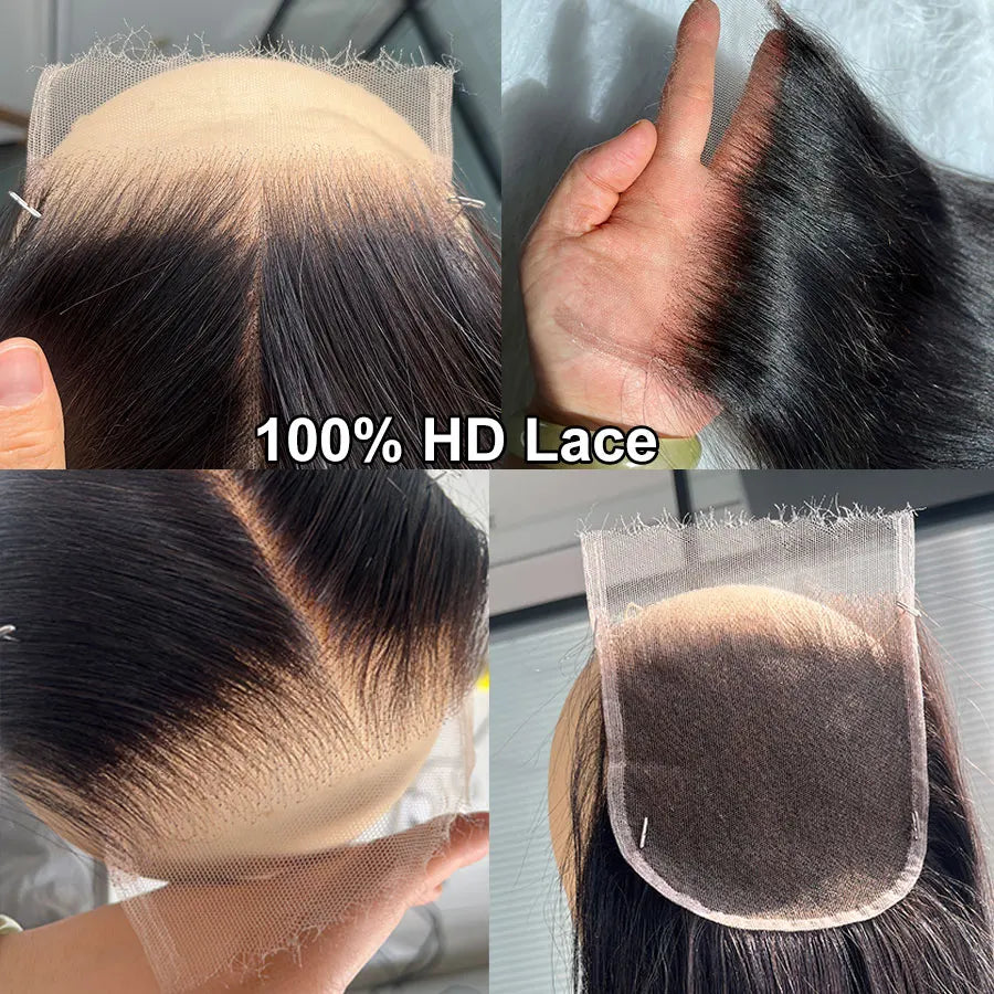 Hair Extensions and Wigs
Real HD Lace Frontal Only Full 13x6 13x4 Invisible Melt Skins Lace 5x5 6x6 7x7 HD Lace Closure Human Hair Body Wave & Straight