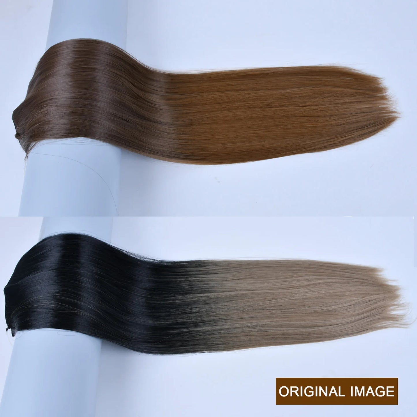 Hair Extensions and Wigs
No Clip No Glue Invisible One piece Hair Extensions 24inch Long Straight Wave Synthetic Heat Resistant String Hairpiece