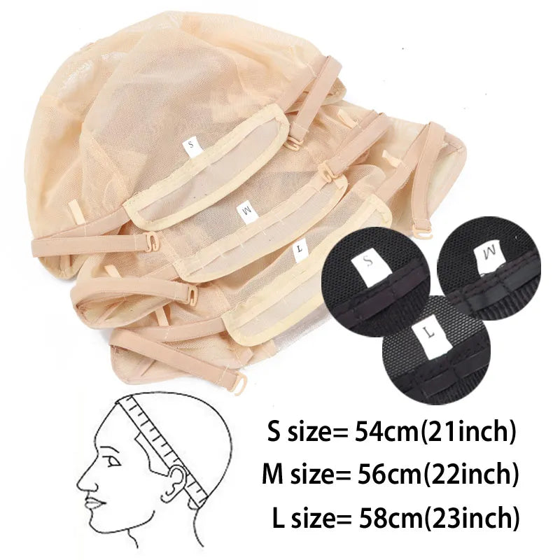 Hair Extensions and Wigs
4x4 U Part Lace Wig Cap For Making Wigs Mesh Silk Base Dome Cap Swiss Lace Weave Cap Hairnet Ventilated Wig Cap S M L Size