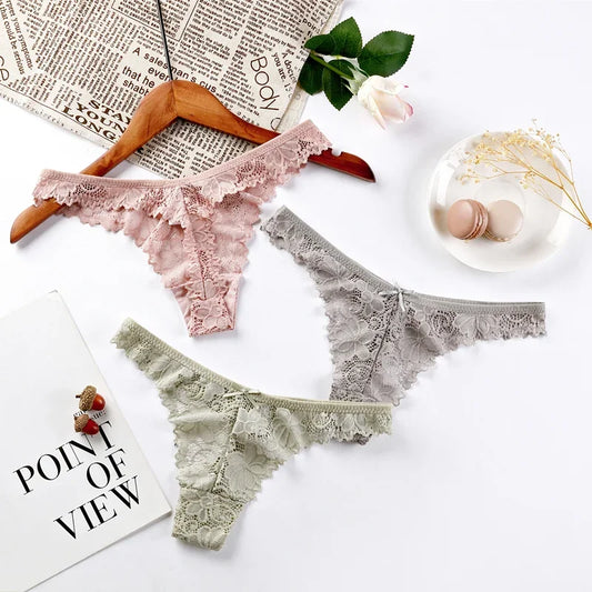 Panties
New Sexy Women's Hollow Fashion Low Waist Lace Underwear Female Thongs Panties Briefs Ruffle G String