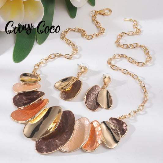 Necklaces Women Cring Coco Enamel Necklaces Fashion Neck Choker New in Jewelry Trend Geometric Necklace for Women Wedding Anniversary Gifts 2023