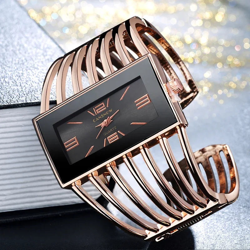 Bracelets Luxury Woman CANSNOW Womens Watch Luxury Fashion Rose Gold Bangle Bracelet Watch Women Dress Clock Female Lady Saati Girls Wristwatch Relojes