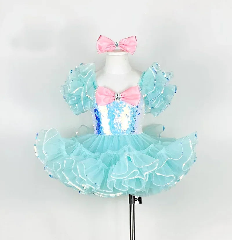 dancers  
Kids Ballroom Clothing Sequined Modern Dance Tutu Dress Girls Jazz Dance Costume Stage Wear Toddler Wedding Princess Dress