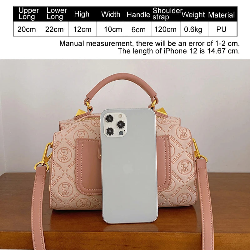 Handbags BeiBaoBao Boston shape women's bag 2023 embossing handbag for women classic lady shoulder bag female crossbody messenger bag