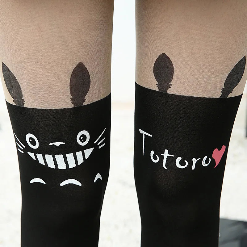 Tights 
Cartoon Cat Thigh Stockings School Girl Stockings Cute Over Knee Socks Pantyhose Japanese Lolita Retro White Hot Classic Tights