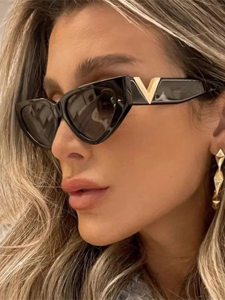 Women's Sunglasses Luxury Vintage Cat Eyt Sunglasses Women 2023 Fashion V Brand Designer Cateye Sun Glasses Female Eyewear UV400 Gafas De Sol Mujer