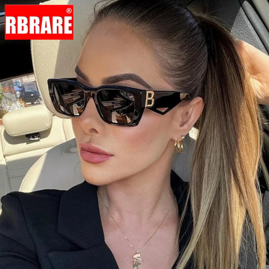 Women's Sunglasses RBRARE 2023 New Fashion Square Sunglasses Women Personality B Word Trend Sunglasses Ins Sunglasses Ladies Gafas De Sol Mujer