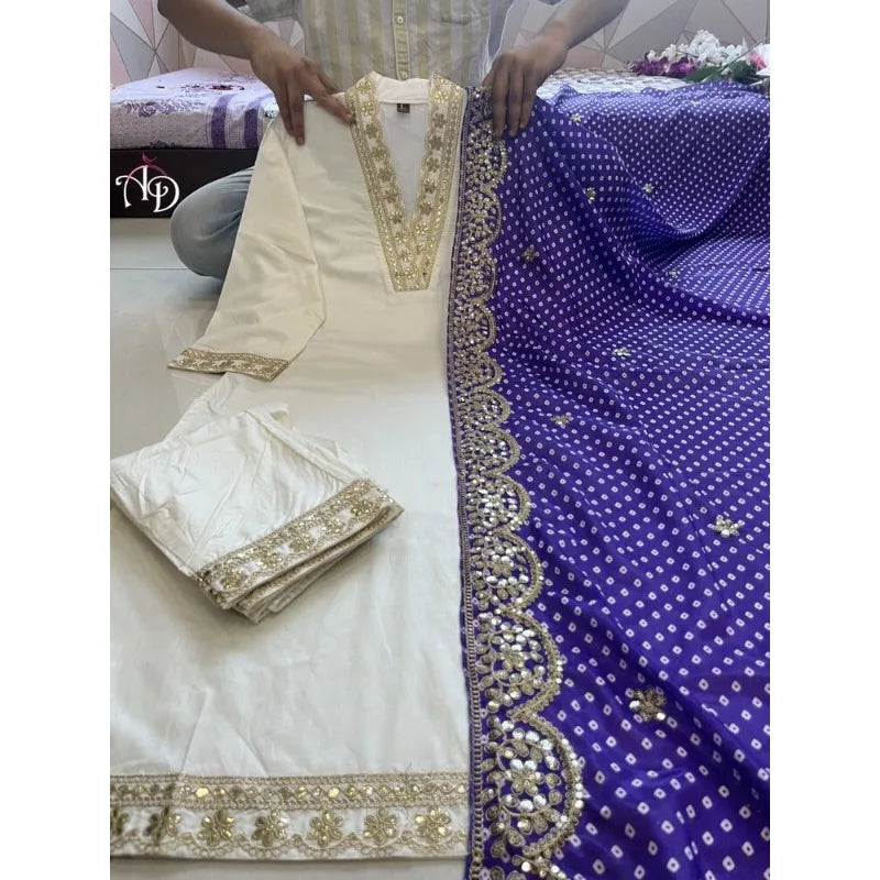 India and Pakistan Clothing 
India Kurta Pant Dupatta Wedding Festival Salwar Kameez Set Fashion Trends