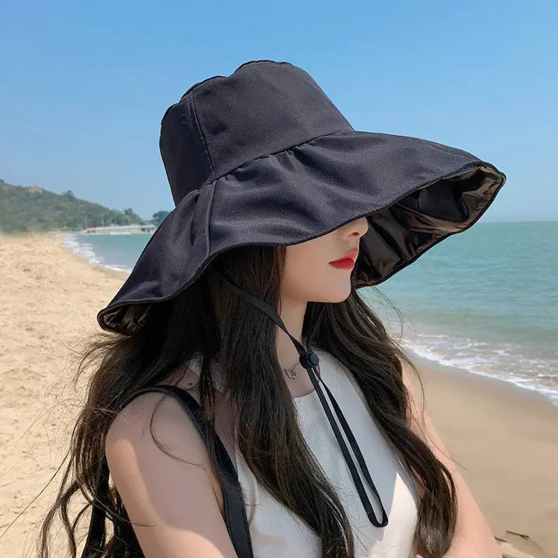 Hat  New Fashion Sunscreen Sun Hat Women Summer Face Cover Veratile UV Protection Fisherman Hat Goes With Luxury Elegant Hat