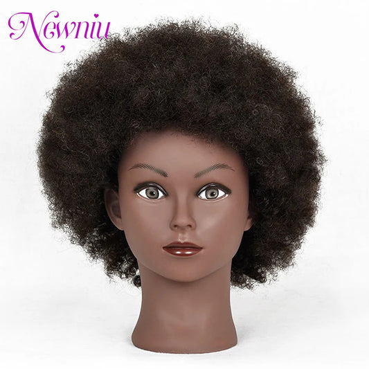 Hair Extensions and Wigs
Afro Mannequin Heads With 100%Real Hair With Adjustable Tripod Hairdressing Dolls Training Head For Practice Styling Braiding