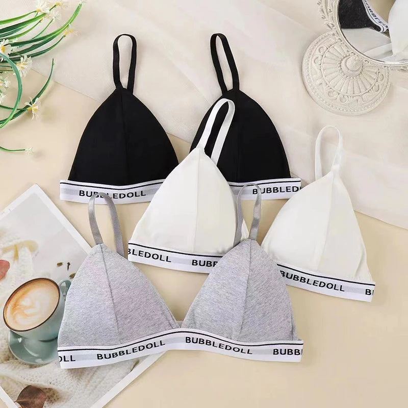 bras
Sexy Women Bra Wire Free Brassiere Push Up Lingerie French Triangle Cup Bra Underwear Thread Top Female Intimates Bralette With