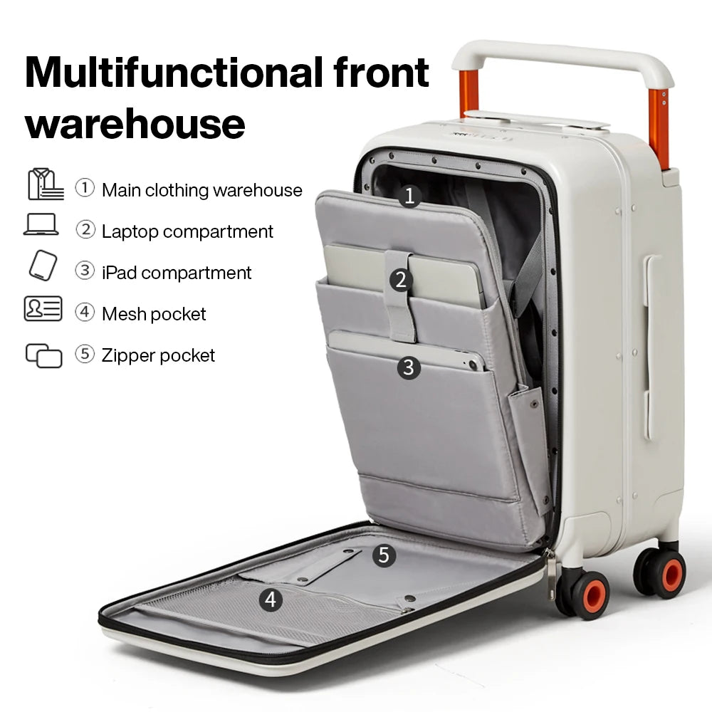 Travel Bag Mixi New Design Wide Handle Suitcase Men Carry-On Luggage Women Travel Trolley Case 20 Inch Cabin PC Aluminum Frame M9275