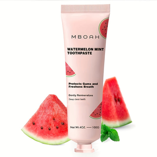 Oral Care
MBOAH Watermelon Mint Toothpaste - Fluoride-Free Cream Formula for Basic Cleaning and Deep Clean, Whitening Care, Fresh Breath, Gum Friendly, Safe if Swallowed - Pediatric Dentist Recommended, 4oz