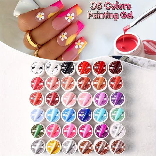 Nails
36 Bottles/Set 8ml Colorful Nail Painting Gel Glitter Polish Line Drawing Gel, Nail Art Varnish Semi Permanent Soak Off LED/UV For Nail Art Lacquer Gel