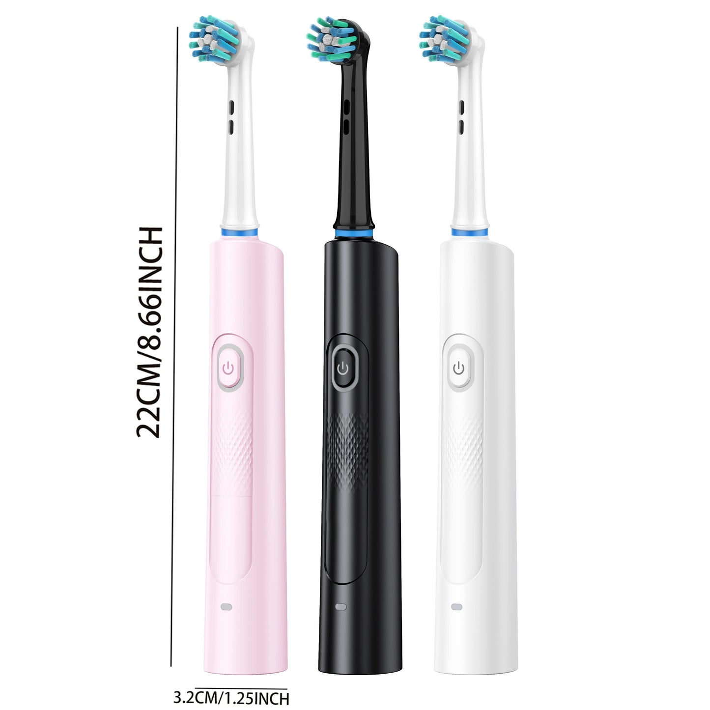 Oral Care
Electric Toothbrush with 8 Replacement Heads, USB Rechargeable with Travel Case, 8000 VPM Ultrasonic Motor, 3 Modes with Smart Timer, Medium Firmness Microfiber Bristles for Adults, 600mAh Lithium Battery